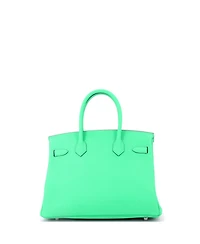 Pre-Owned Hermes Birkin 30 Handbag Green Togo with Palladium Hardware