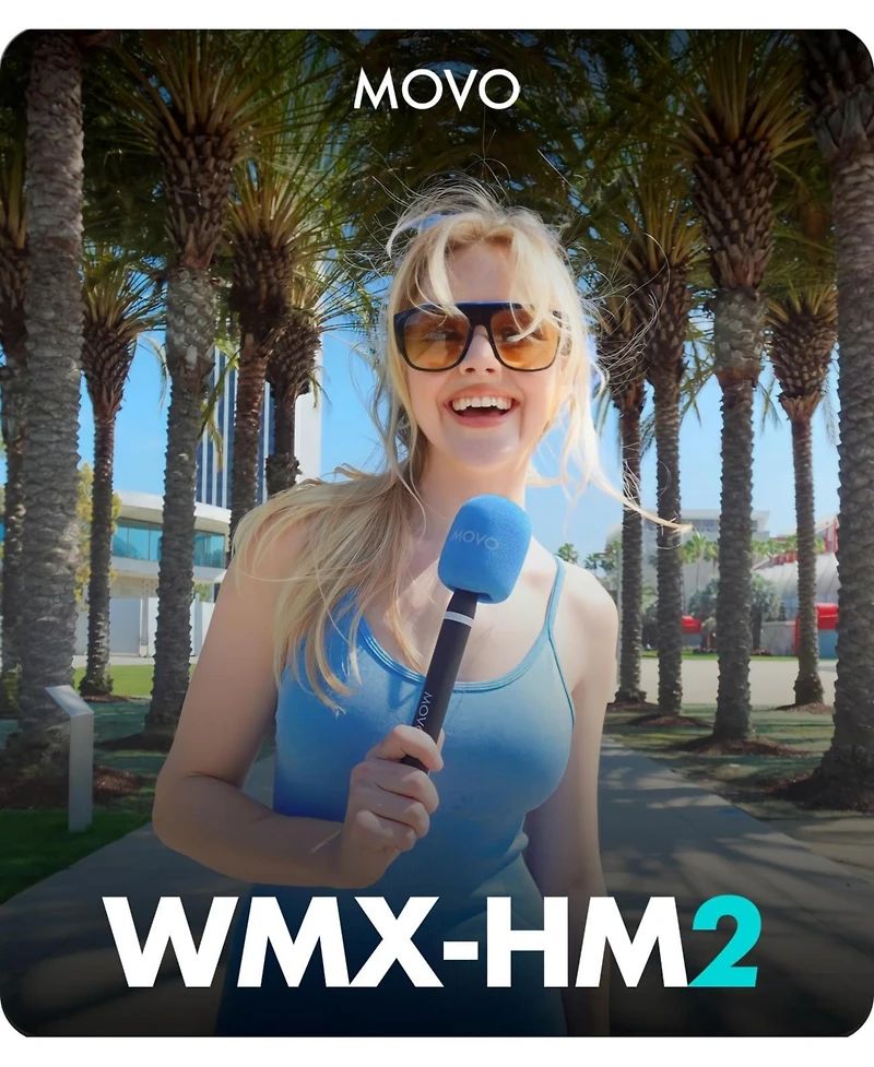 Movo Wmx-HM2 Handheld Interview Mic Adapter for Wireless Microphones with 3 Color Windscreens