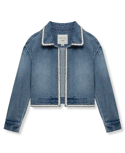 H by Habitual Girls' 7-16 Open Front Denim Jacket