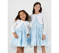 Rare Editions Girls' 7-16 Crochet Knit Long-Sleeve Cardigan