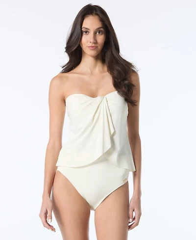 Vince Camuto Strapless Draped Tankini Top