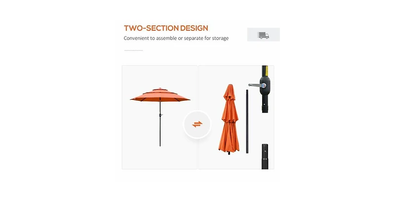 Flynama One Simple Deluxe 9ft Outdoor Market Table Patio Umbrella with Button Tilt, Crank and 8 Sturdy Ribs for Garden, Green