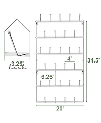 Sorbus 6-Tier Wall Mounted Metal Mug Holder Rack - Display Organizer for Coffee Mugs, Tea Cups, Mason Jars, and More - Holds 27 Mugs