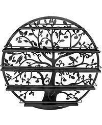 Sorbus Tree Silhouette Round Metal Wall Mounted 5 Tier Nail Polish Rack Holder