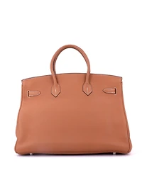 Pre-Owned Hermes Birkin 35 Handbag Brown Togo with Palladium Hardware