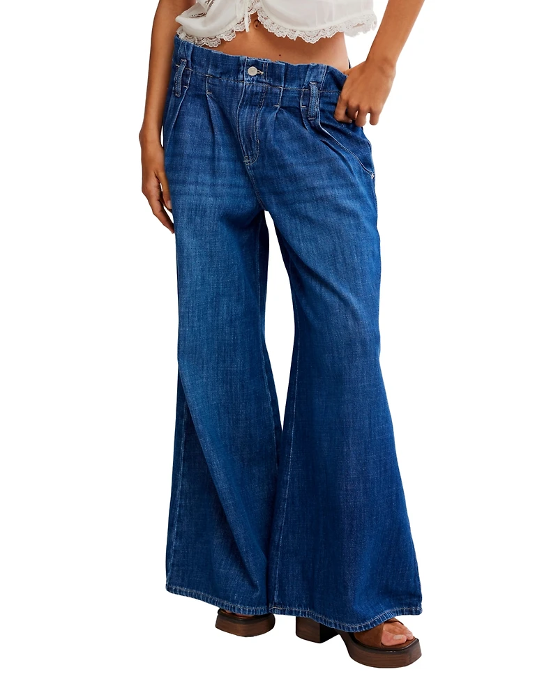 Free People Juniors' Forager Super Wide-Leg Jeans