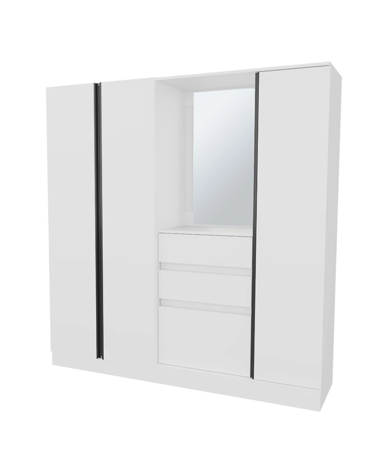 Fm Furniture Canyon Wardrobe Organizer with Mirror and Storage Compartments
