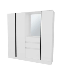 Fm Furniture Canyon Wardrobe Organizer with Mirror and Storage Compartments