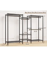 Raybee Clothes Rack Heavy Duty Clothing Racks for Hanging Clothes Adjustable Hanging Clothes Rack Garment Rack