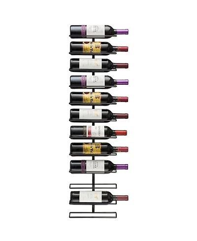 Sorbus Black Metal Wine Rack Bottle Holder - for Home Bar, Kitchen (Holds 12)