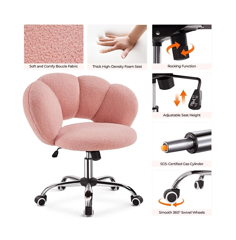 Yaheetech Boucle Upholstered Home Office Chair