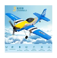Bruce & Shark 2.4G 3-Channel Rc Plane with Auto-Stable 6-Axis & Durable Epp, Includes 2 Batteries