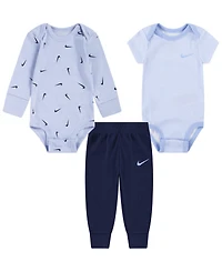 Nike Baby Boys' and Girls' Crewneck Bodysuits Pants, 3-Piece Set
