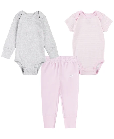 Nike Baby Boys' and Girls' Crewneck Bodysuits Pants, 3-Piece Set