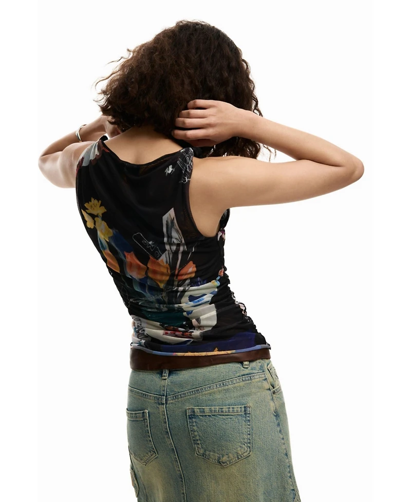 Desigual Women's Tulle floral T-shirt