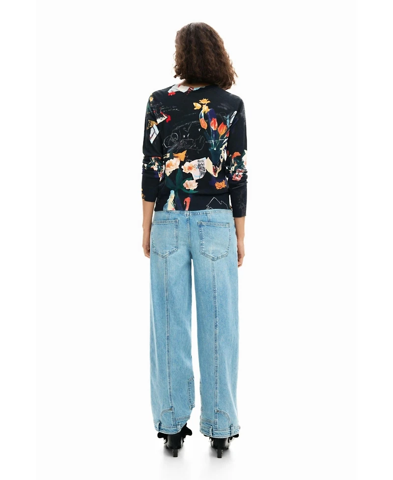 Desigual Women's Lightweight sweater with plants