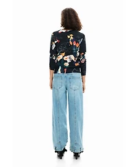 Desigual Women's Lightweight sweater with plants