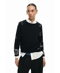 Desigual Women's Lettering sleeve sweater
