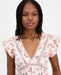 Self Esteem Juniors' Flutter-Sleeve Babydoll Top