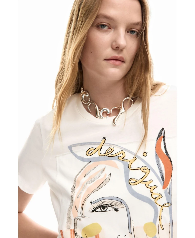 Desigual Women's Logo face t-shirt