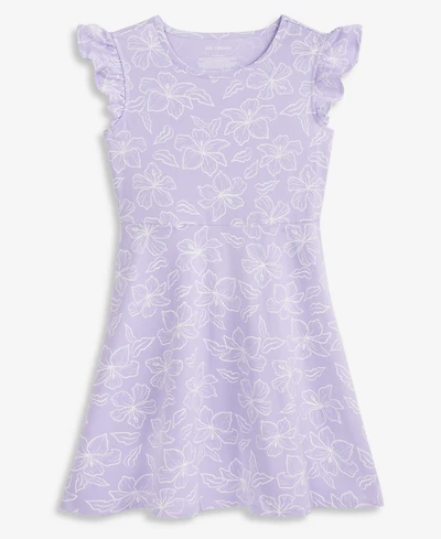Epic Threads Girls' 5-20 Cotton Hibiscus-Print Flutter-Sleeve Dress, Macy's Exclusive