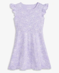 Epic Threads Girls' 5-20 Cotton Hibiscus-Print Flutter-Sleeve Dress, Macy's Exclusive