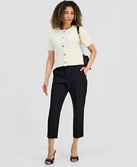 I.N.C. International Concepts Petite Short Sleeve Cardigan Mid Rise Slim Trousers Macys Exclusive