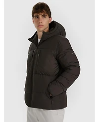 4F Men's down jacket with synthetic filling - khaki