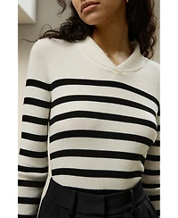 Lilysilk Women's Striped Ultra-fine Merino Wool Sweater