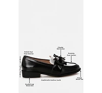 London Rag Women's Araminta Classic Chunky Bow Loafers