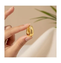 Genevive Sterling Silver 14K Gold Plated Clear Cubic Zirconia Mini Huggie Hoop Hinged Post Earrings