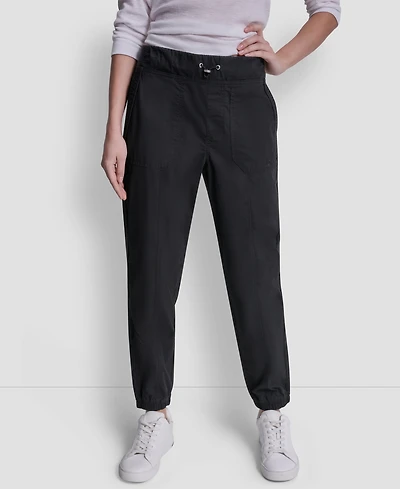 Dkny Sport Women's High Rise Bungee Waist Seamed Joggers