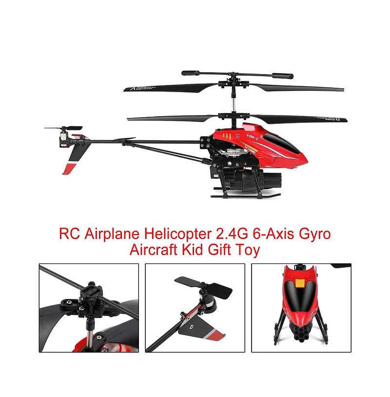 Bruce & Shark 2.4G Rc Helicopter with Lights, 6-Axis Gyro, Auto Hover & Crash Proof Design