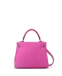 Pre-Owned Hermes Kelly Handbag Pink Togo with Palladium Hardware