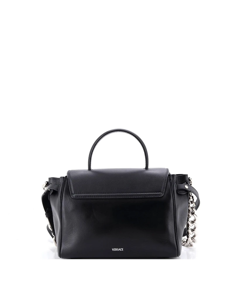 Pre-Owned Versace Medium La Medusa Top Handle Bag Leather with Zipper Detail