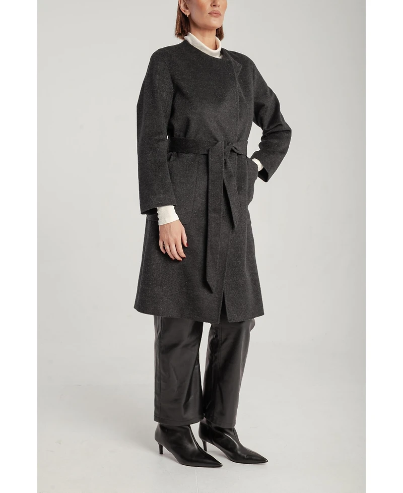 1982 Women's Cashmere Belted Lapel Coat