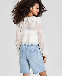 And Now This Women's Embroidered Ruffled Top, Macy's Exclusive