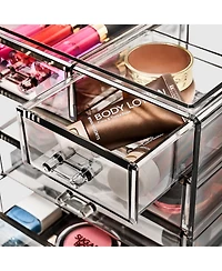 Sorbus 6 Drawer Acrylic Makeup Organizer Case for Cosmetics, and jewelry - Drawers with Diamond Detail