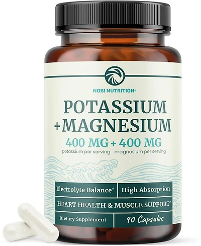 Nobi Nutrition Potassium Magnesium Capsules, 90ct