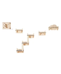 Cozito 5-Piece Wall-Mounted Cat Shelf & Perch Set, Holds up to 40 lbs