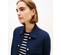Tommy Hilfiger Women's Ponte Novelty Band Collar Jacket