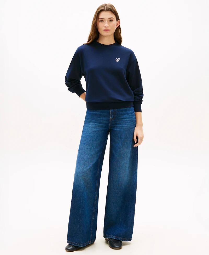Tommy Hilfiger Women's Script Logo Crewneck Sweatshirt