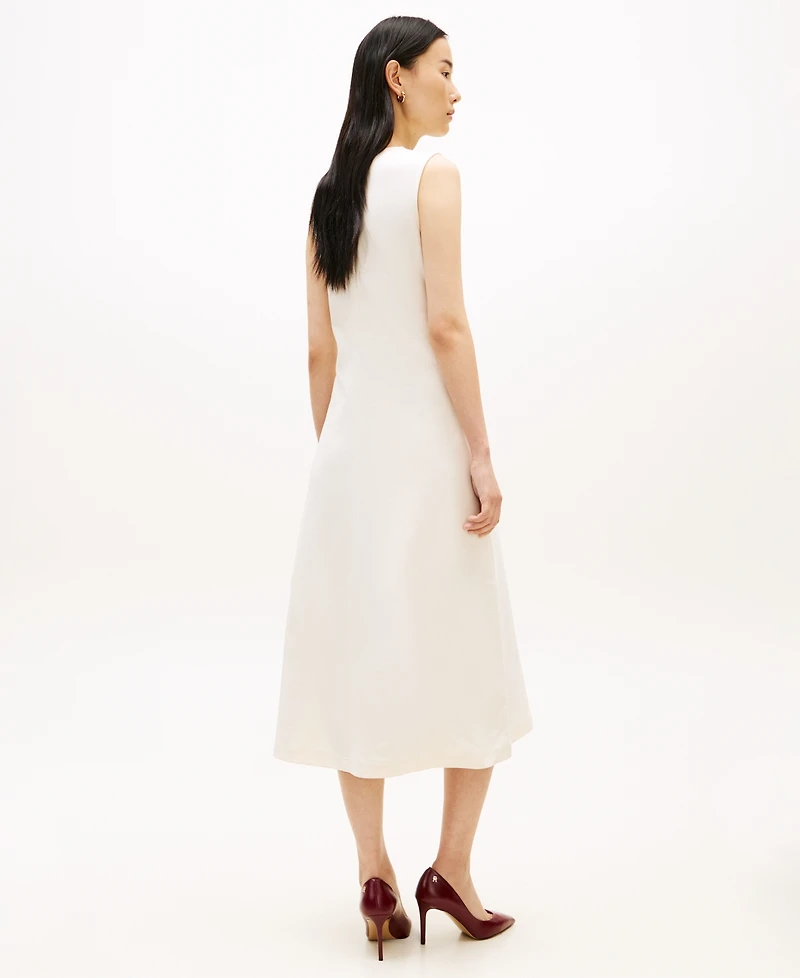 Tommy Hilfiger Women's Gold-Tone Button Midi Dress