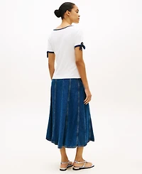 Tommy Hilfiger Women's Bow Detail V-Neck T-Shirt