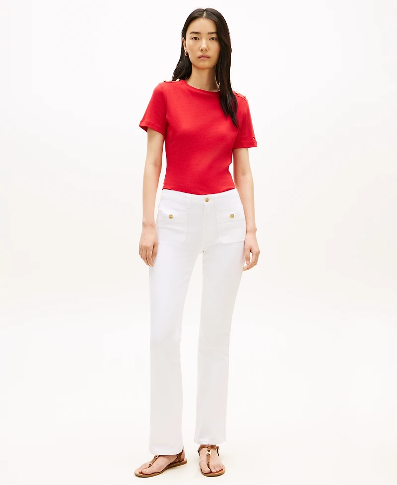 Tommy Hilfiger Women's Ribbed Boxy Crewneck T-Shirt