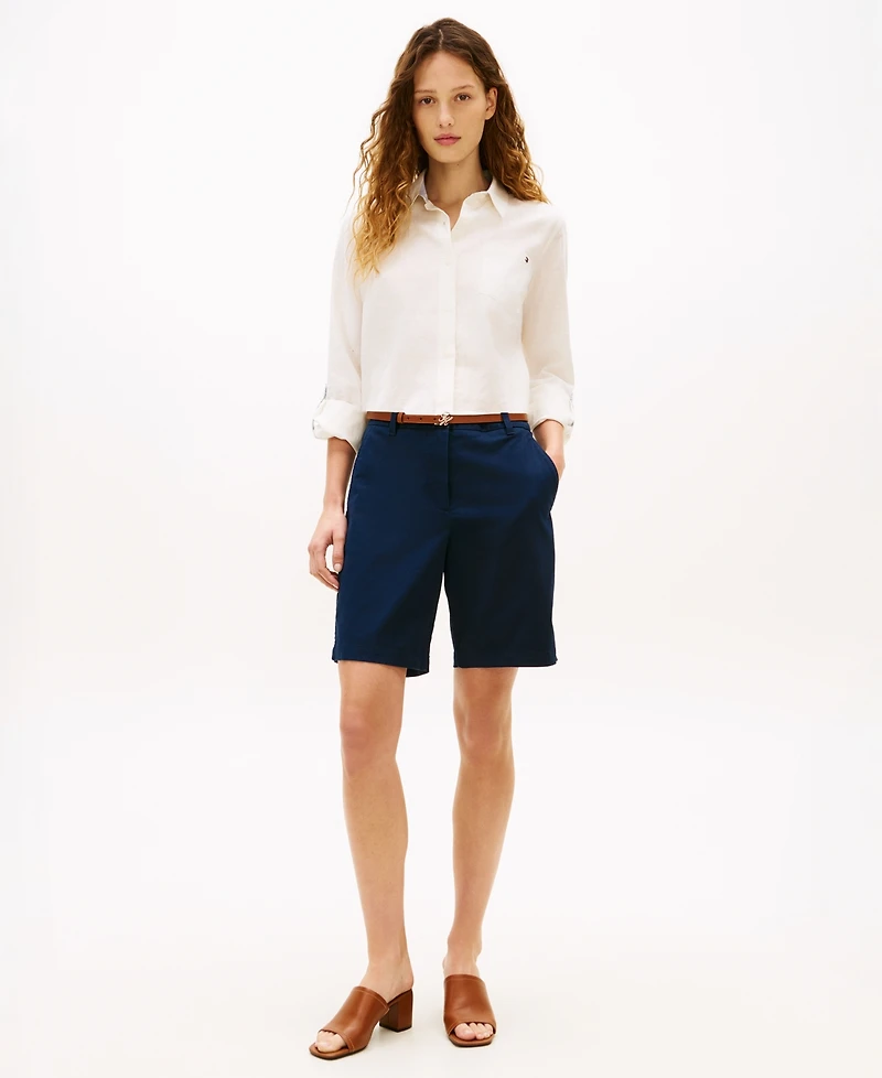 Tommy Hilfiger Women's Twill Slim Straight Shorts