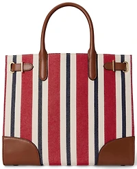 Lauren Ralph Lauren Striped Canvas Small Devyn Tote Bag
