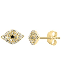 Effy Collection White And Black Diamond Earrings (1/5 ct. t.w.) in 14k Yellow Gold Over Sterling Silver