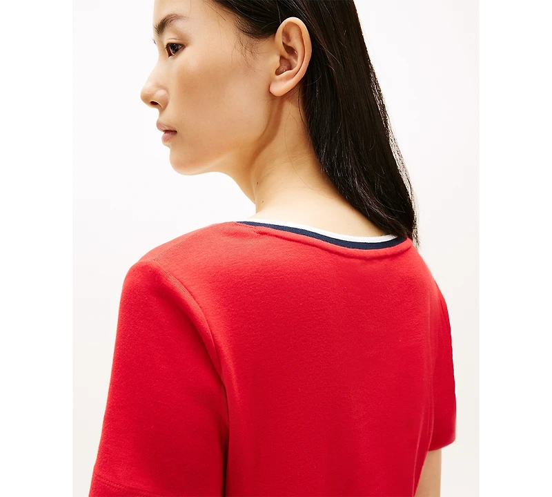 Tommy Hilfiger Women's Ribbed V-Neck T-Shirt Dress