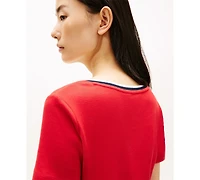 Tommy Hilfiger Women's Ribbed V-Neck T-Shirt Dress